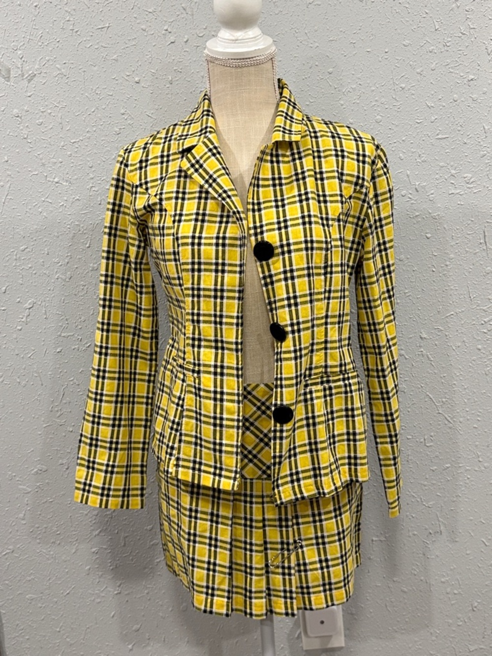 Clueless Cher Yellow Plaid Blazer and Skirt Y2K Preppy Schoolgirl Academia